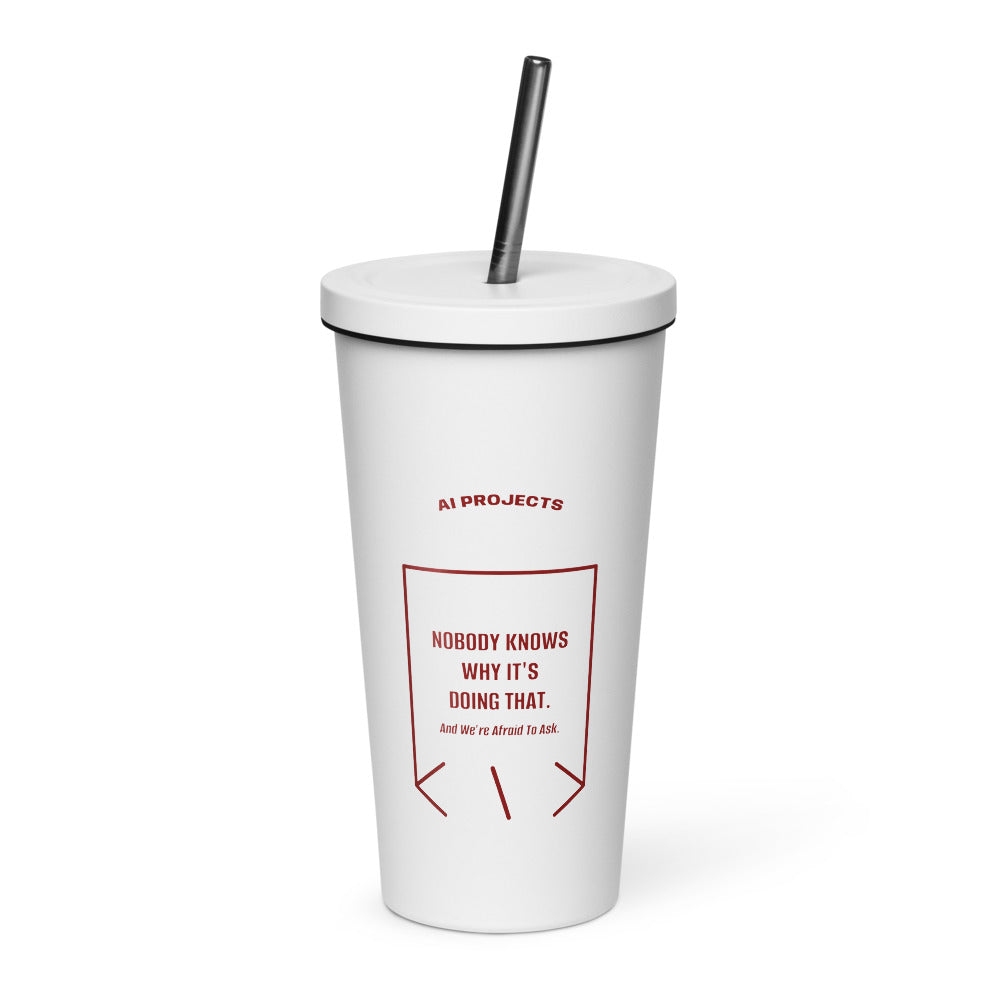 Nobody Knows Why It's Doing That. — White Maroon back mockup (20 oz)