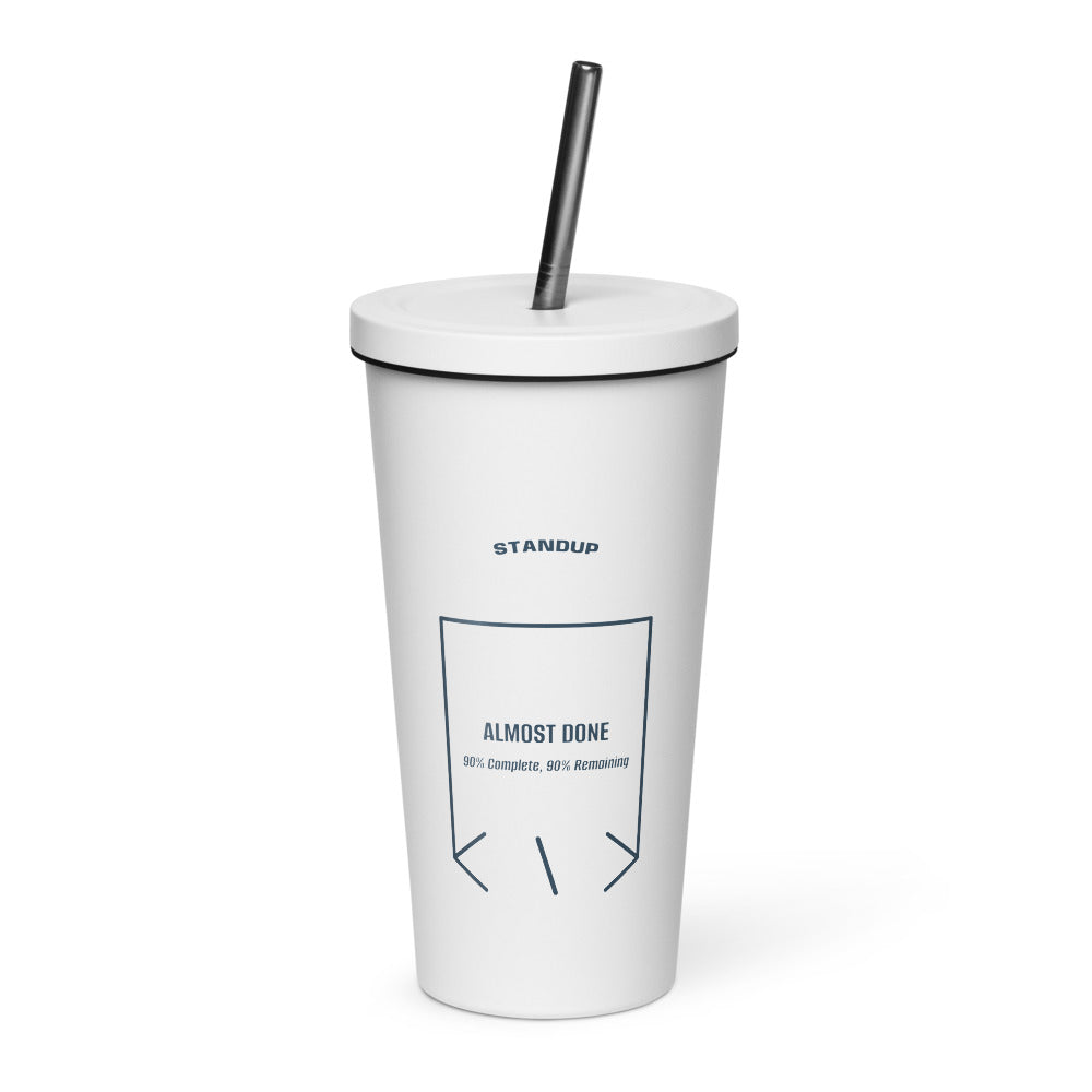 Almost Done — White Navy back mockup (20 oz)