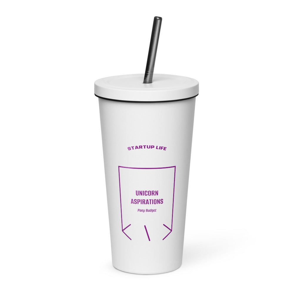 Unicorn Aspirations — White Purple back mockup (20 oz)
