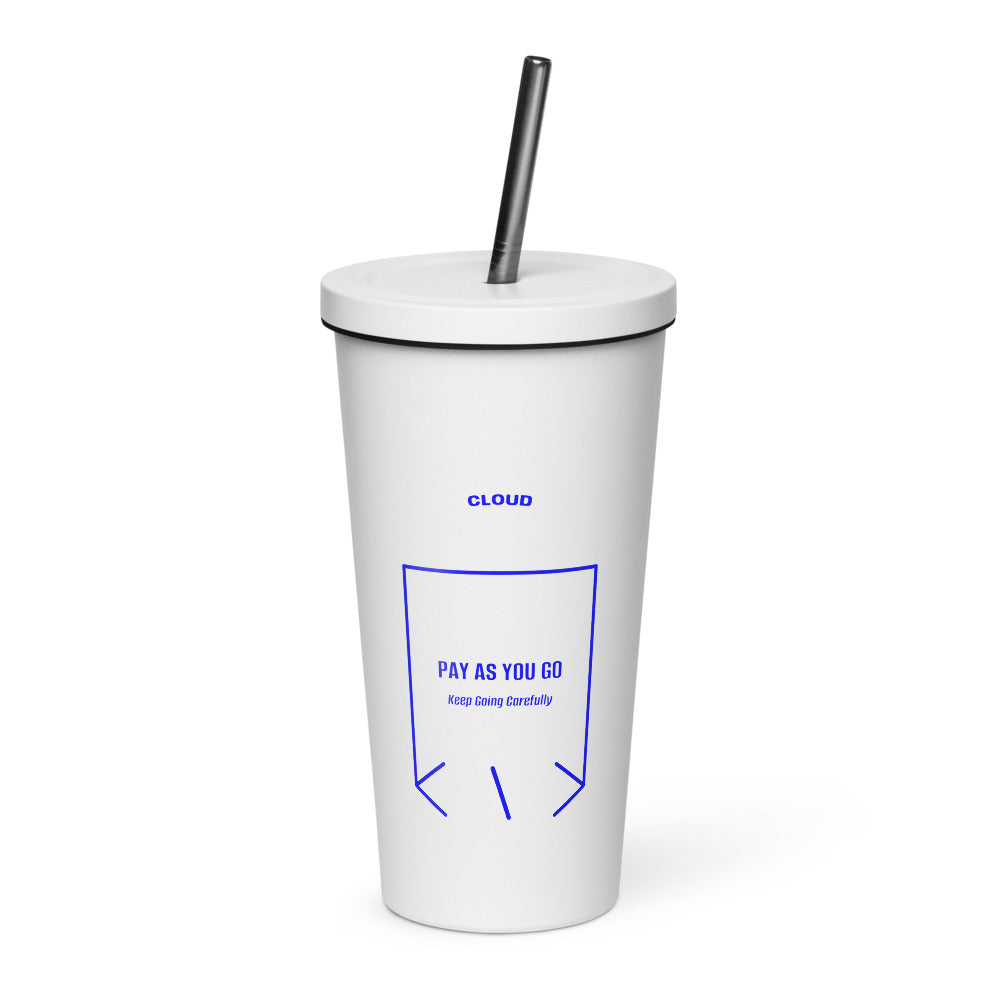 Pay As You Go — White Blue back mockup (20 oz)
