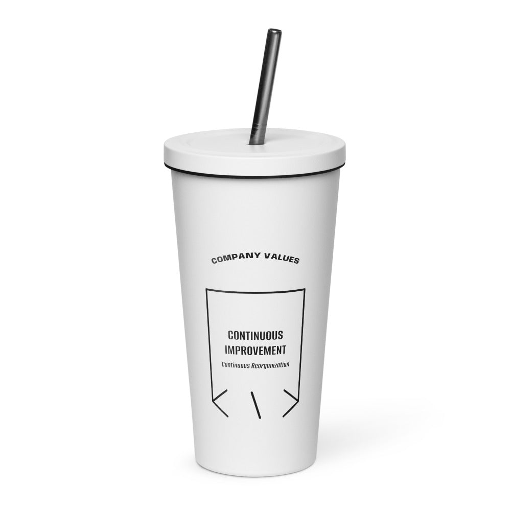 Continuous Improvement — White Black back mockup (20 oz)