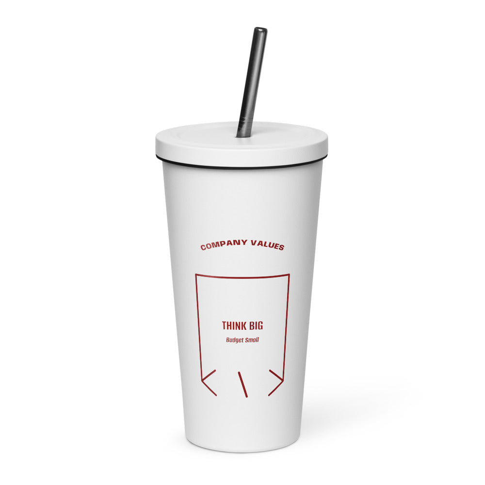 Think Big — White Maroon back mockup (20 oz)