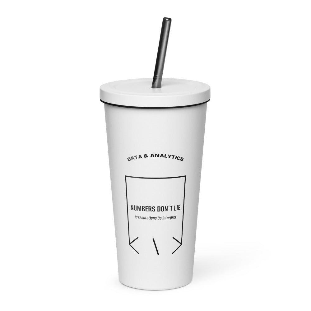 Numbers Don't Lie — White Black back mockup (20 oz)