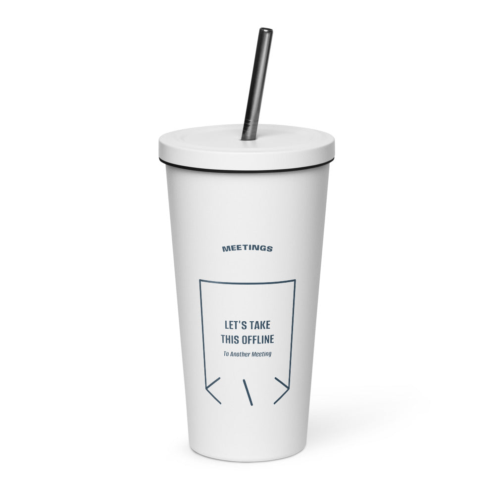 Let's Take This Offline — White Navy back mockup (20 oz)