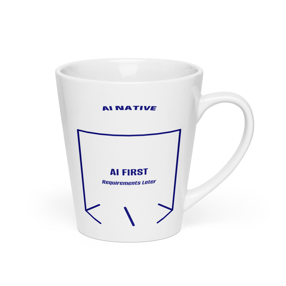 AI First — White Navy back mockup (12 oz)