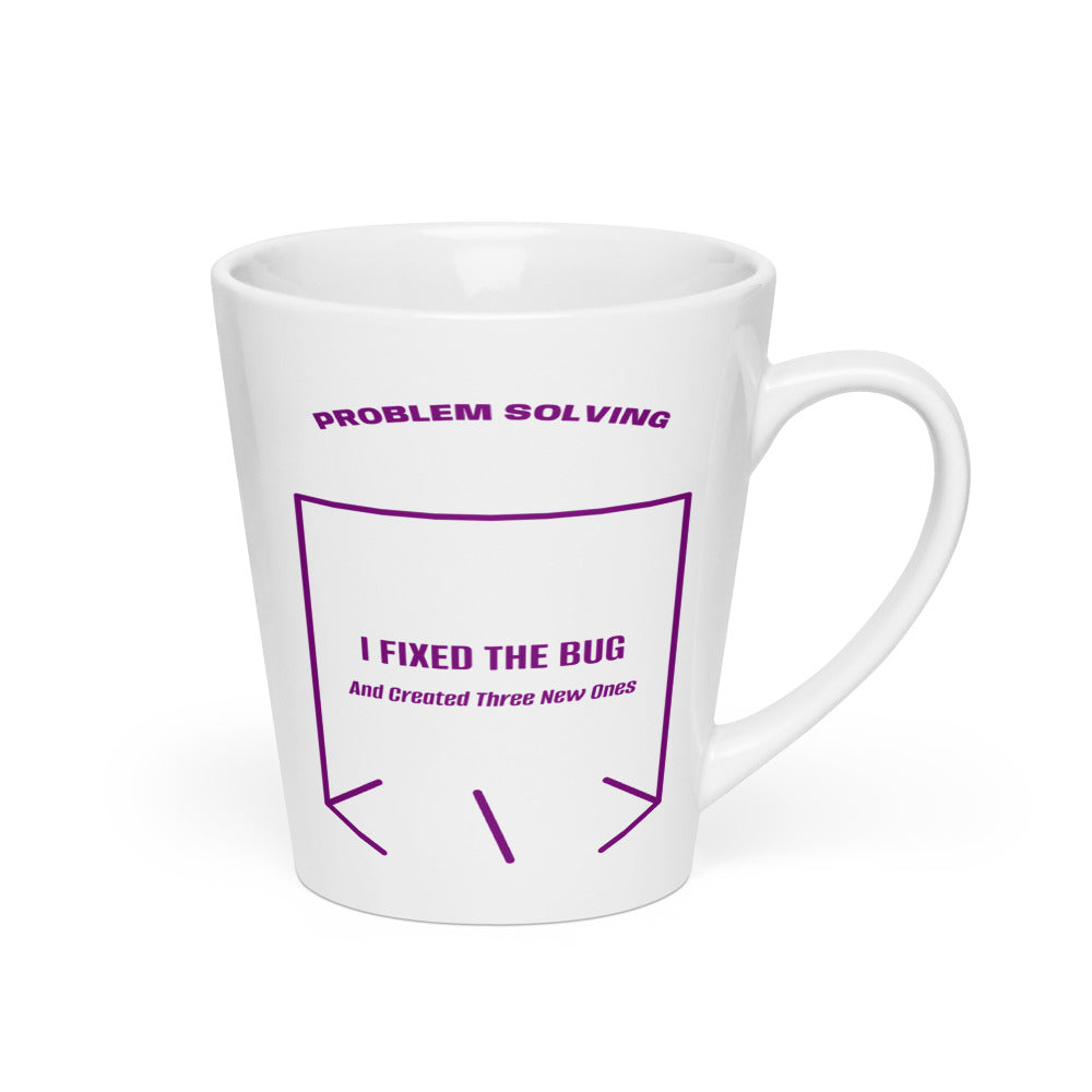 I Fixed The Bug — White Purple back mockup (12 oz)