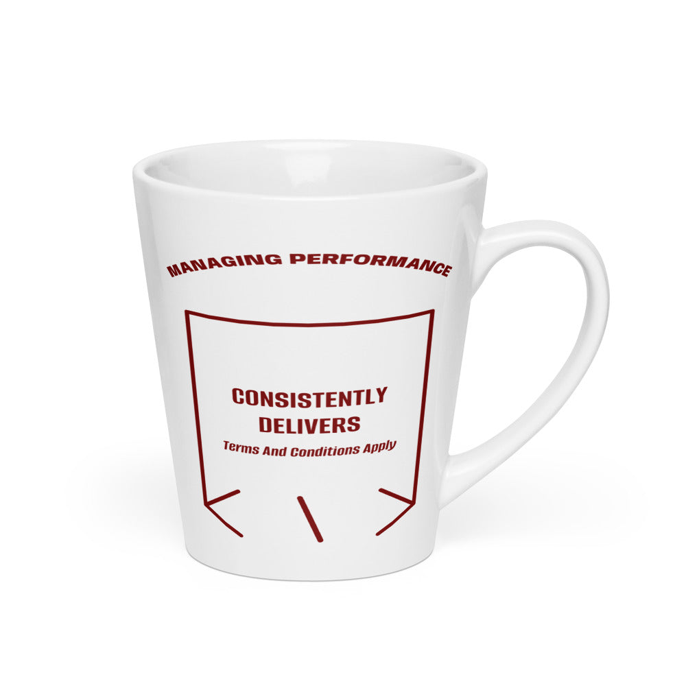 Consistently Delivers — White Maroon back mockup (12 oz)