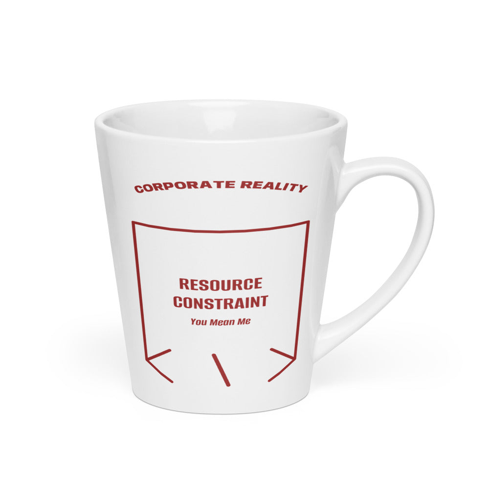 Resource Constraint — White Brown back mockup (12 oz)