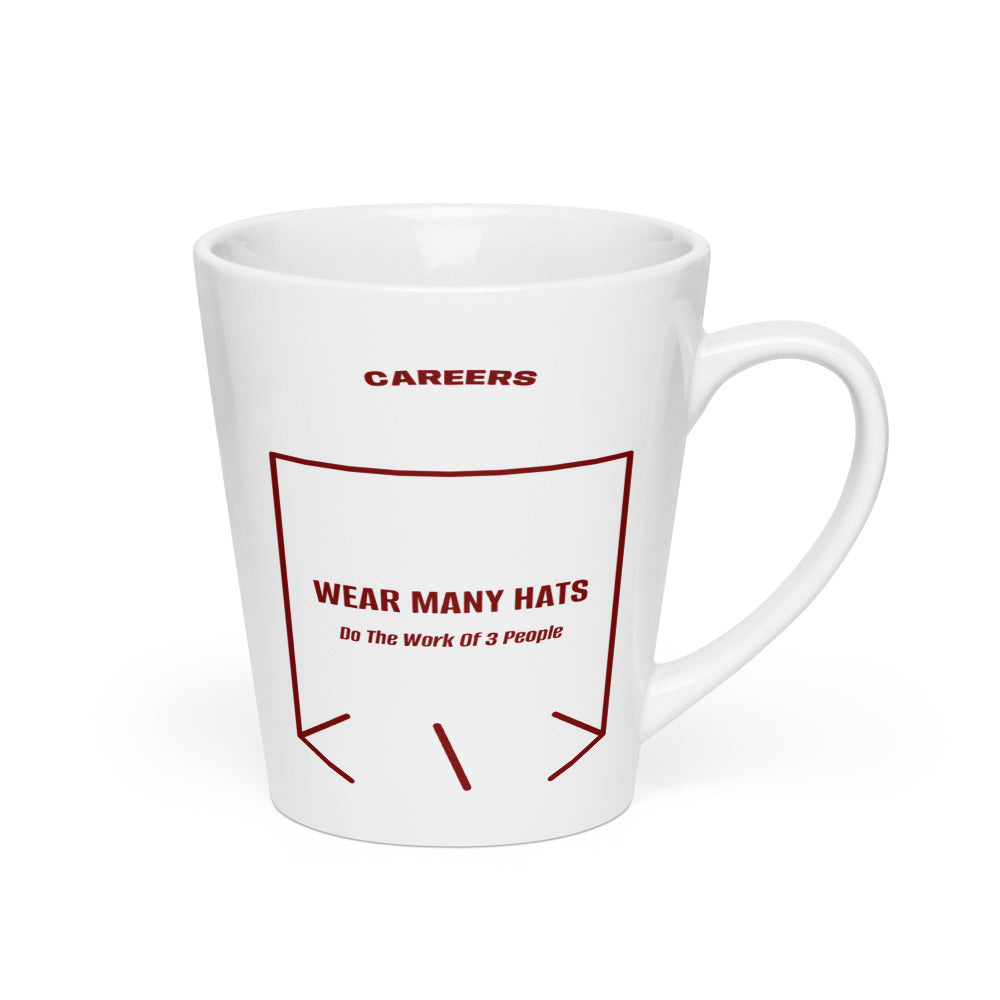 Wear Many Hats — White Maroon back mockup (12 oz)