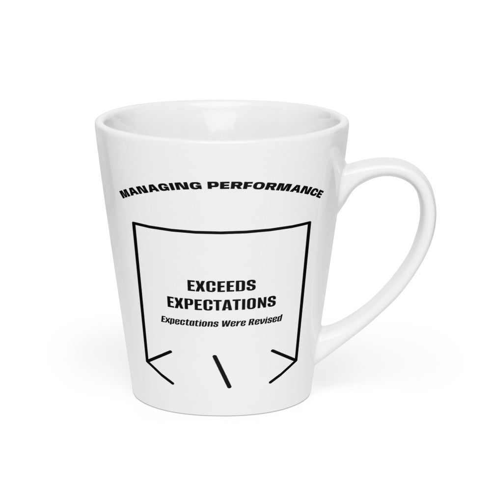Exceeds Expectations — White Black back mockup (12 oz)