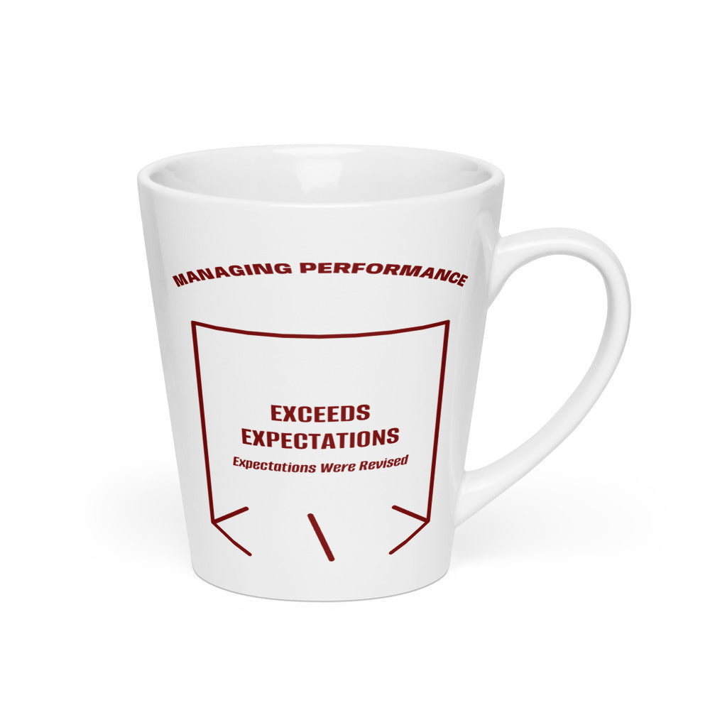 Exceeds Expectations — White Maroon back mockup (12 oz)