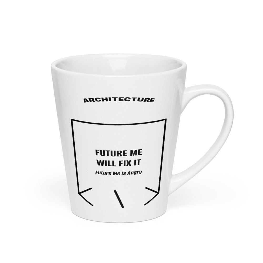 Future Me Will Fix It — White Black back mockup (12 oz)
