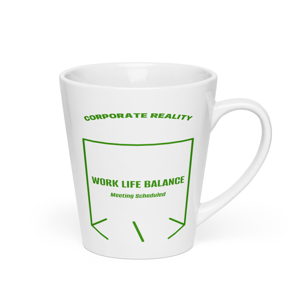 Work Life Balance — White Green back mockup (12 oz)
