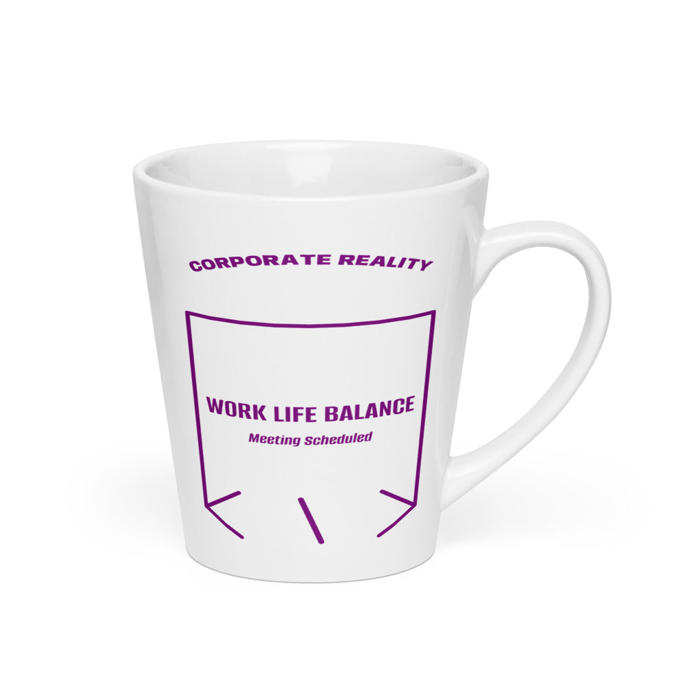 Work Life Balance — White Purple back mockup (12 oz)