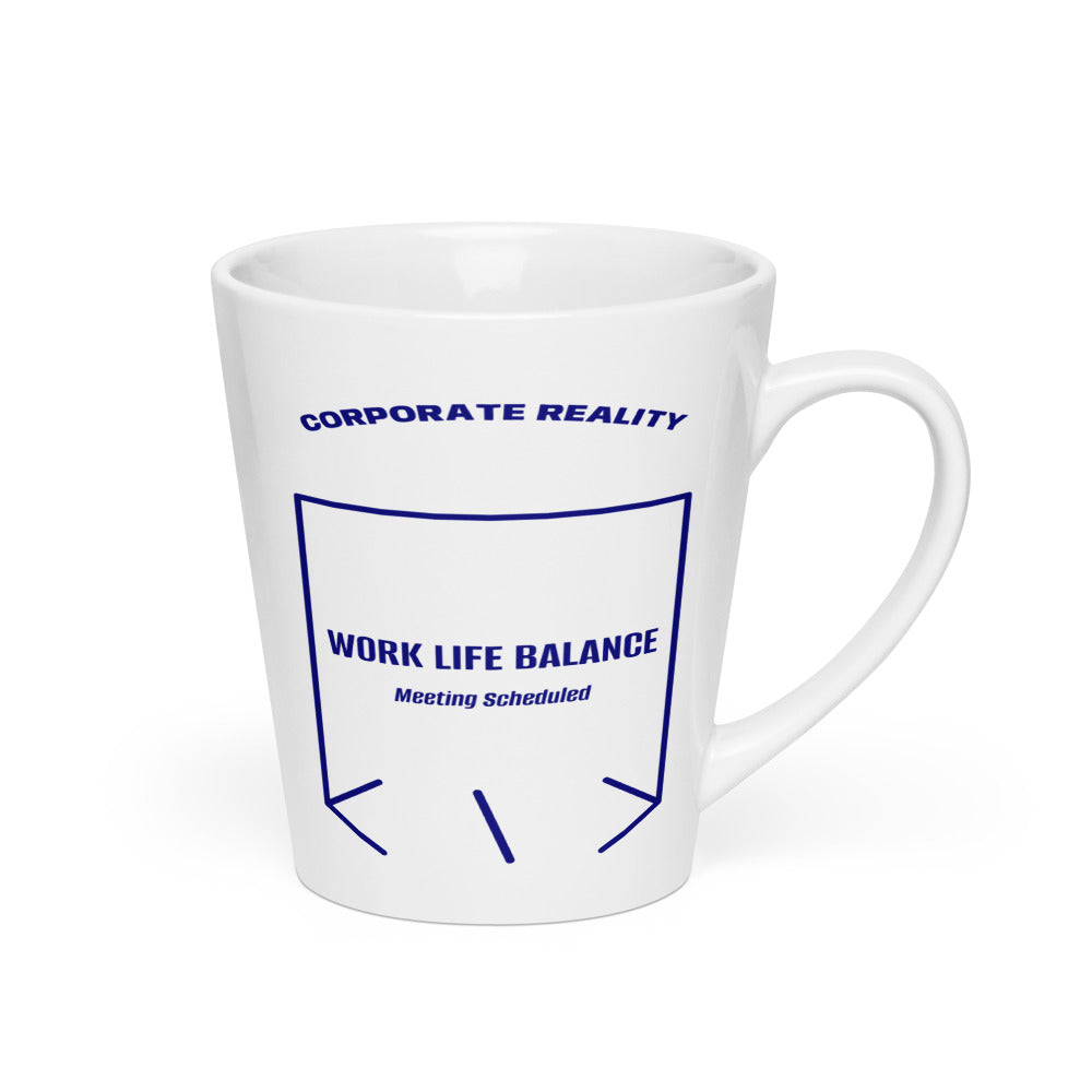 Work Life Balance — White Navy back mockup (12 oz)