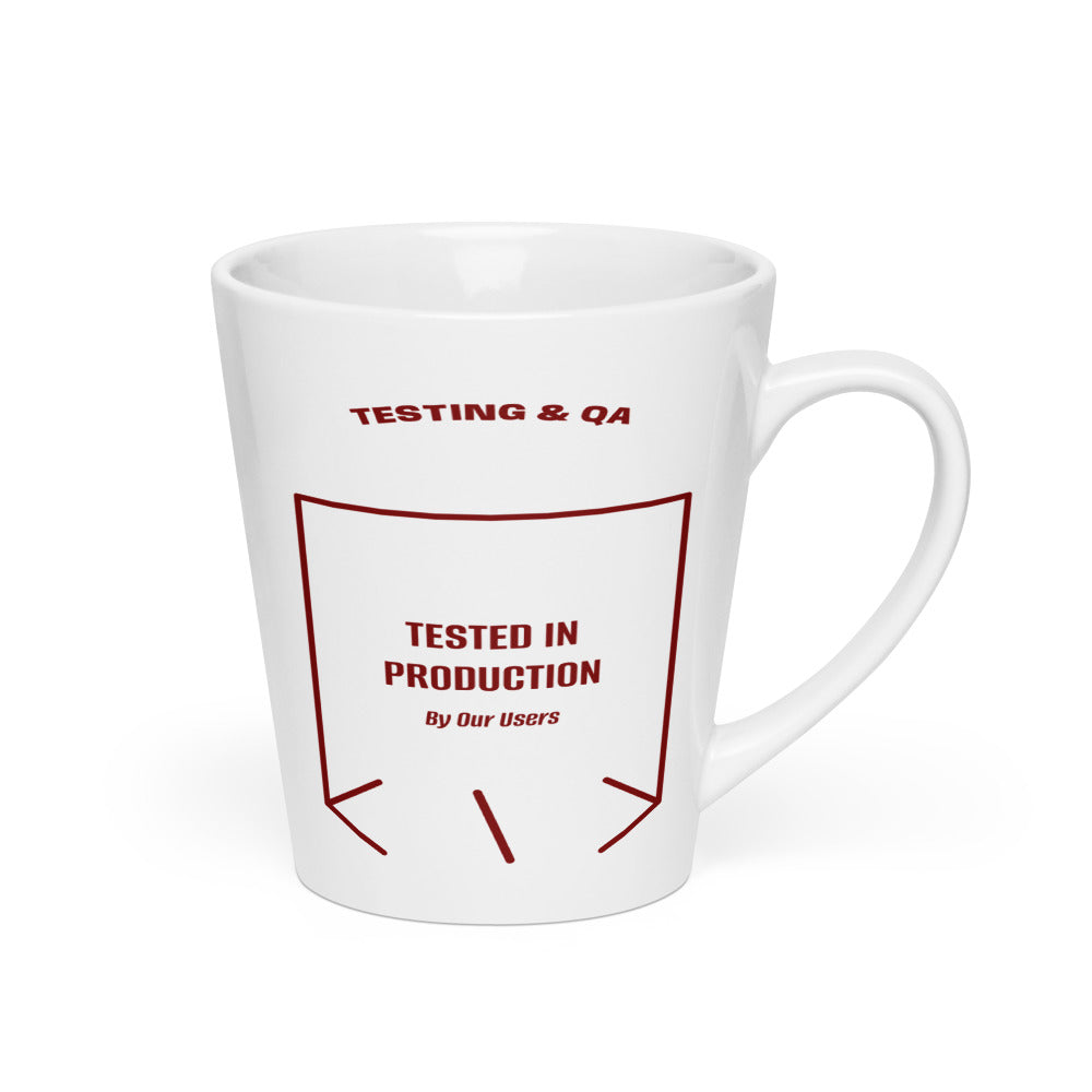 Tested In Production — White Maroon back mockup (12 oz)