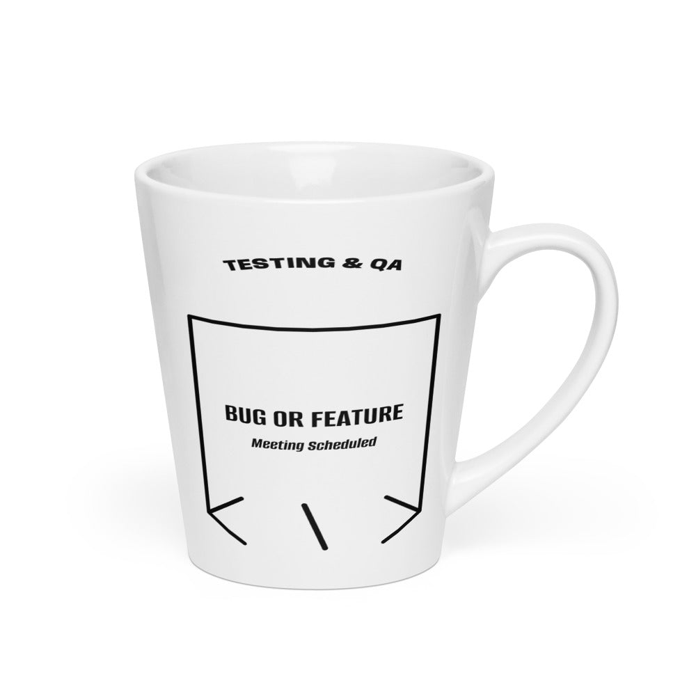 Bug Or Feature — White Black back mockup (12 oz)