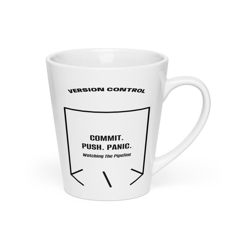 Commit. Push. Panic. — White Black back mockup (12 oz)