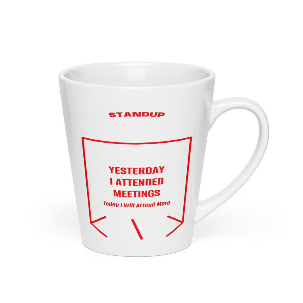 Yesterday I Attended Meetings — White Red back mockup (12 oz)