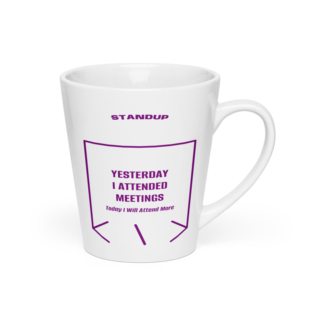 Yesterday I Attended Meetings — White Purple back mockup (12 oz)