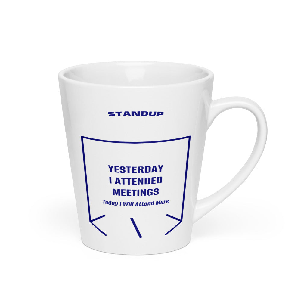 Yesterday I Attended Meetings — White Navy back mockup (12 oz)