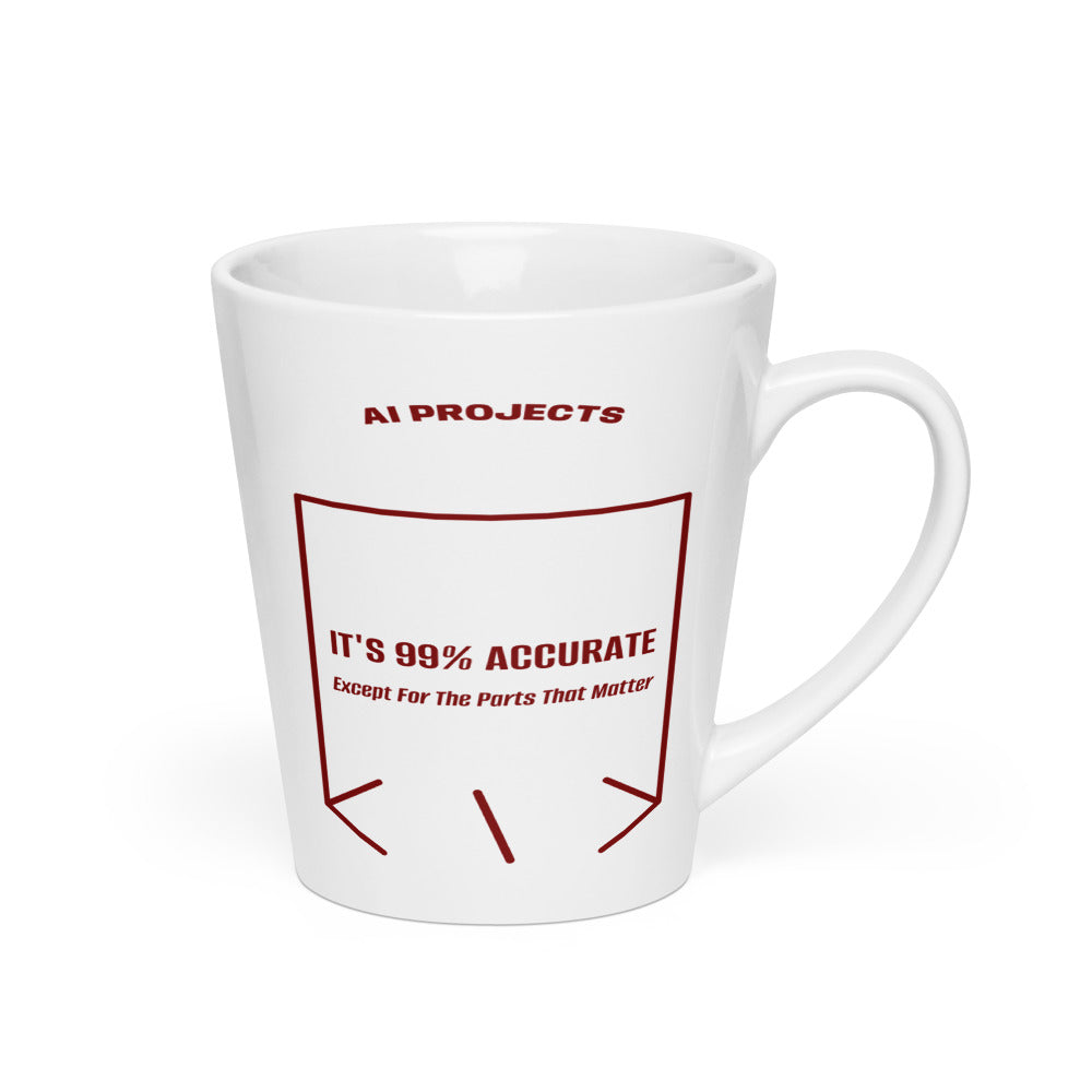 It's 99% Accurate — White Maroon back mockup (12 oz)