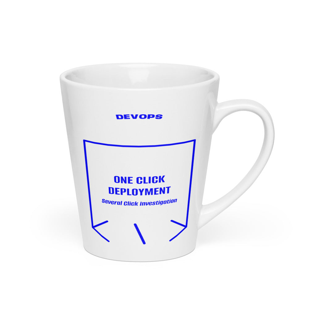 One Click Deployment — White Blue back mockup (12 oz)