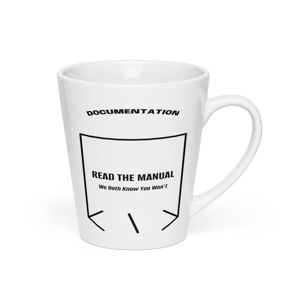 Read The Manual — White Black back mockup (12 oz)