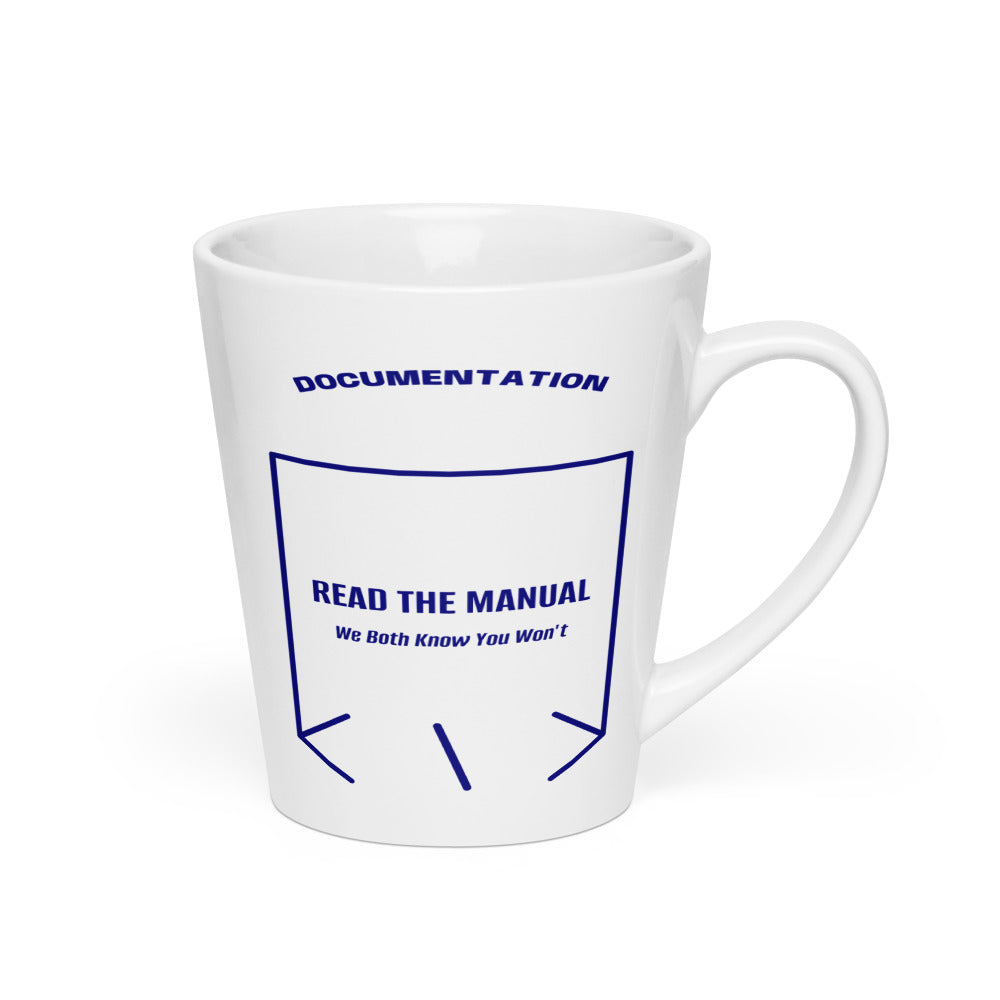 Read The Manual — White Navy back mockup (12 oz)