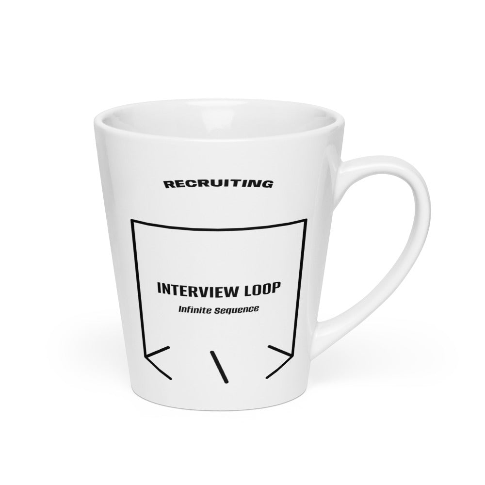 Interview Loop — White Black back mockup (12 oz)