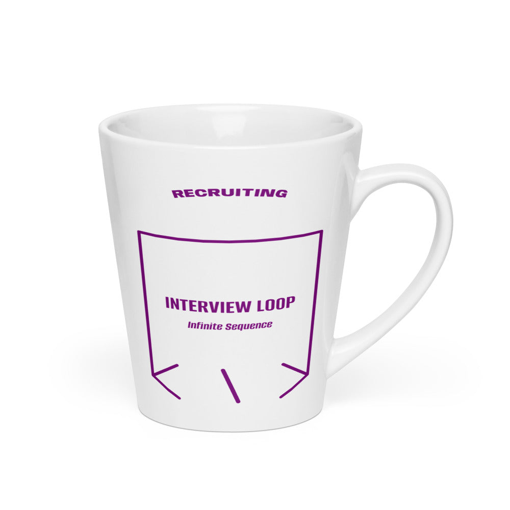 Interview Loop — White Purple back mockup (12 oz)