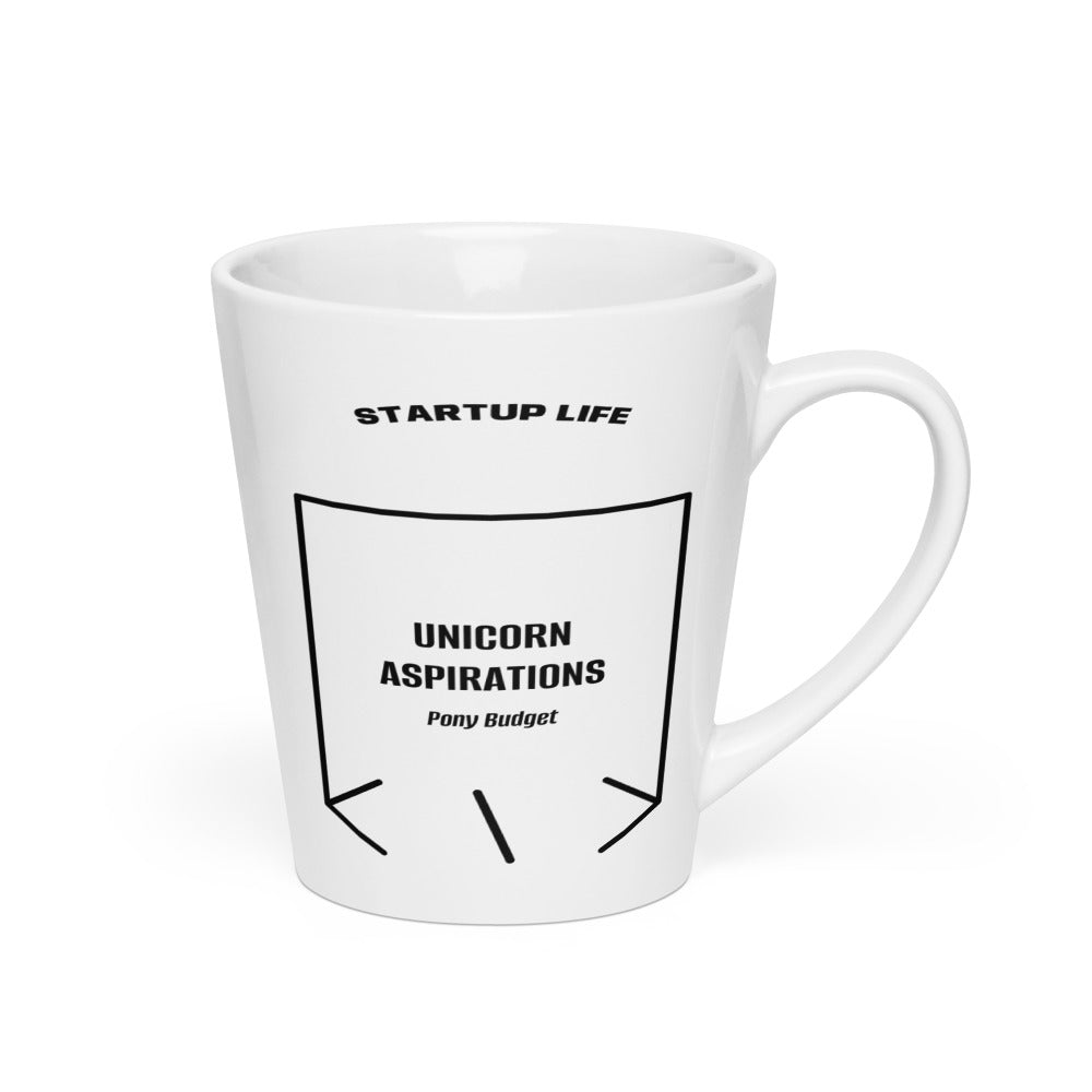 Unicorn Aspirations — White Black back mockup (12 oz)