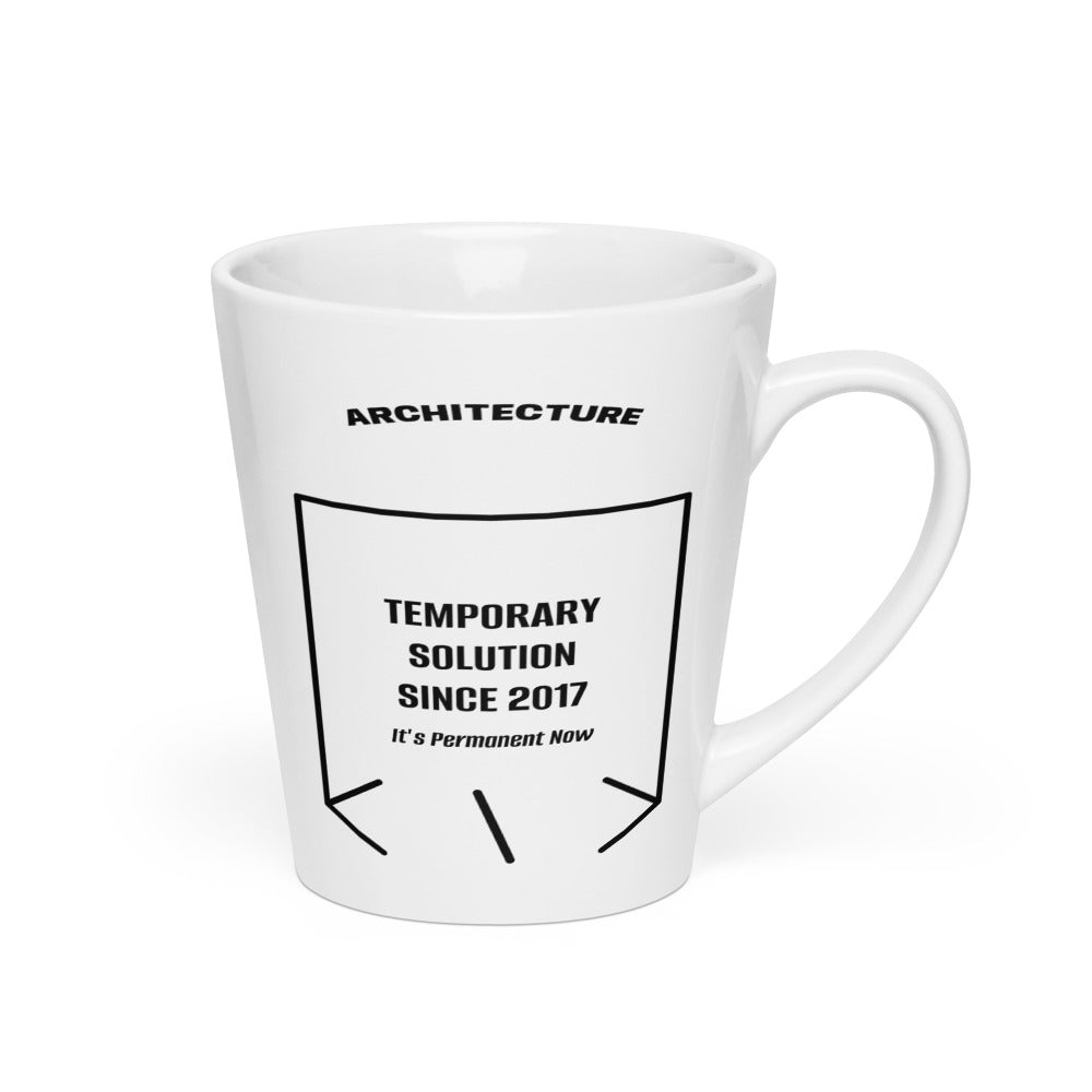 Temporary Solution Since 2017 — White Black back mockup (12 oz)