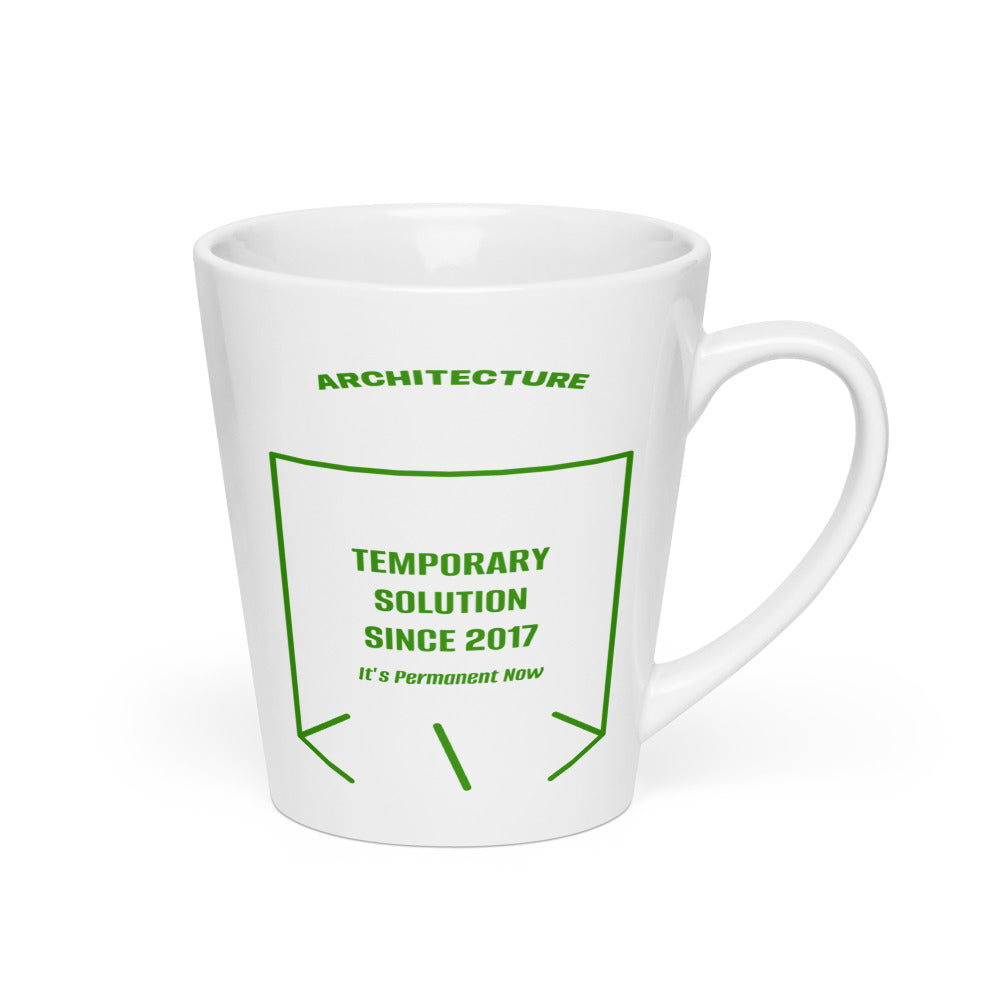 Temporary Solution Since 2017 — White Green back mockup (12 oz)