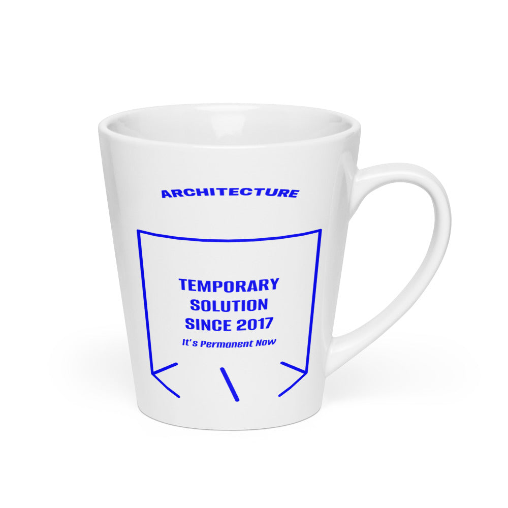 Temporary Solution Since 2017 — White Blue back mockup (12 oz)