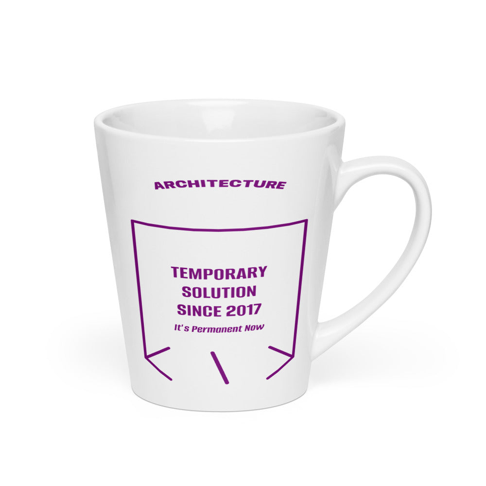Temporary Solution Since 2017 — White Purple back mockup (12 oz)