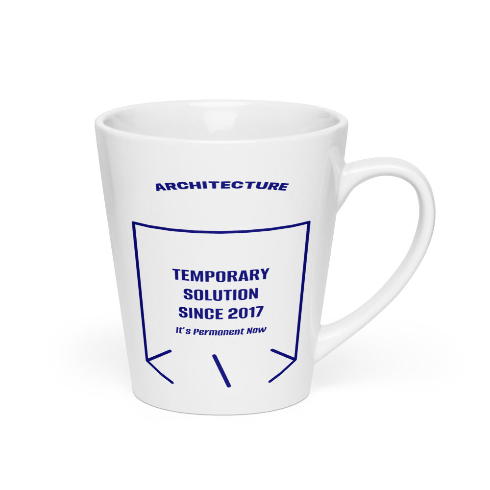 Temporary Solution Since 2017 — White Navy back mockup (12 oz)