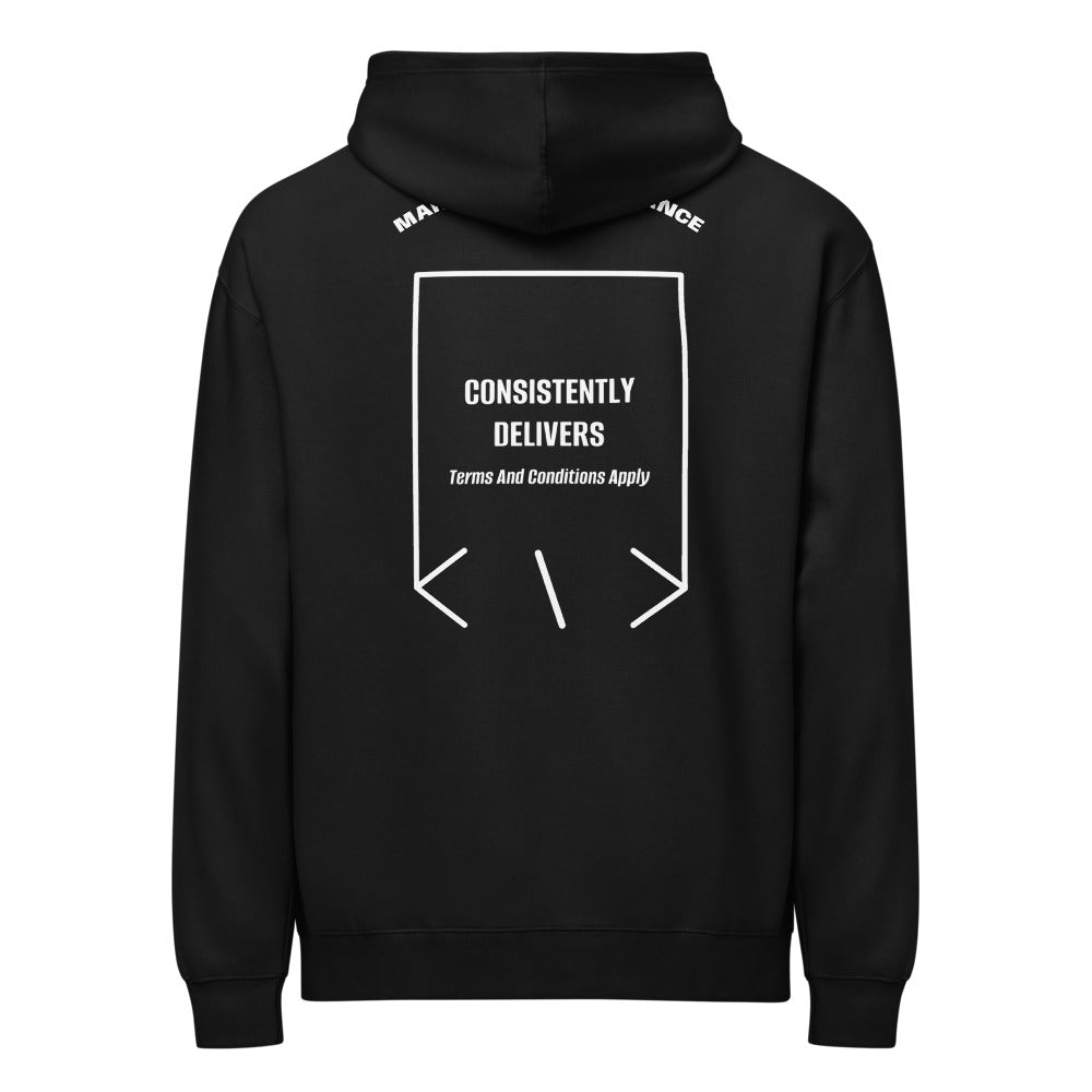 Consistently Delivers — Black White back mockup
