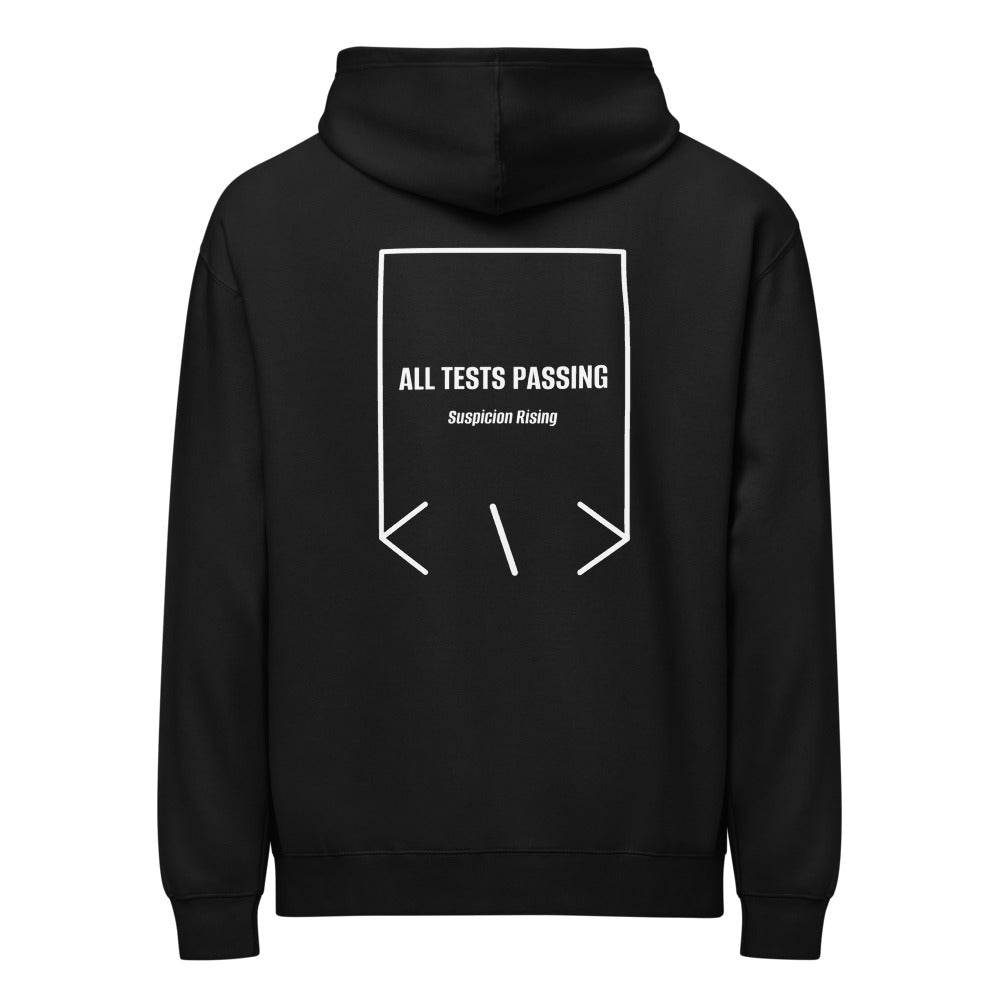 All Tests Passing — Black White back mockup