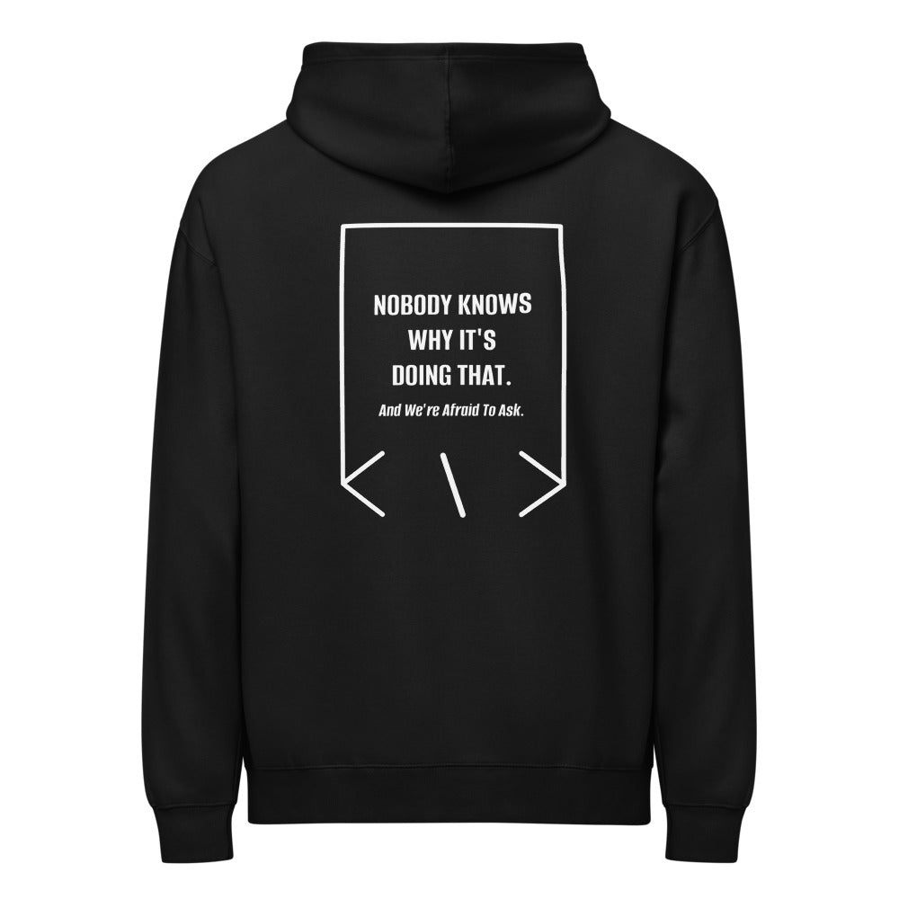 Nobody Knows Why It's Doing That. — Black White back mockup