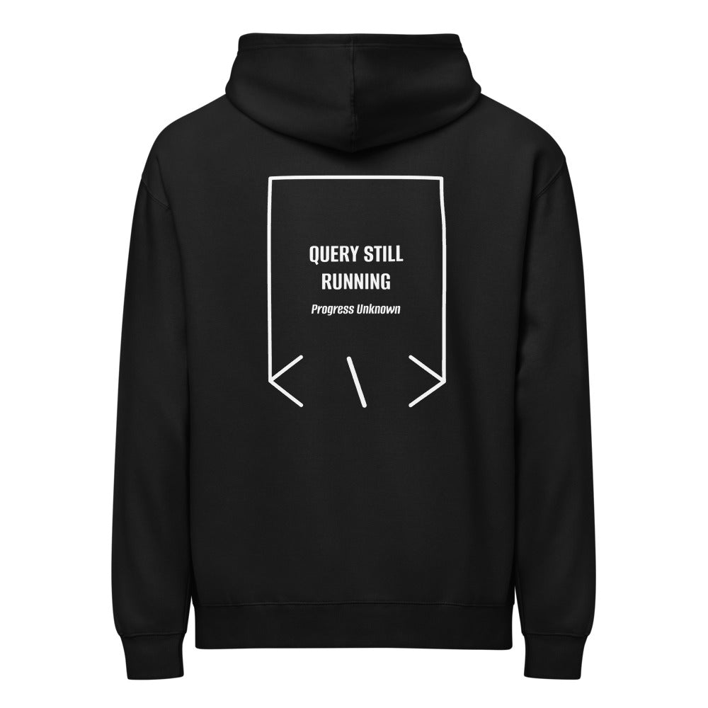 Query Still Running — Black White back mockup