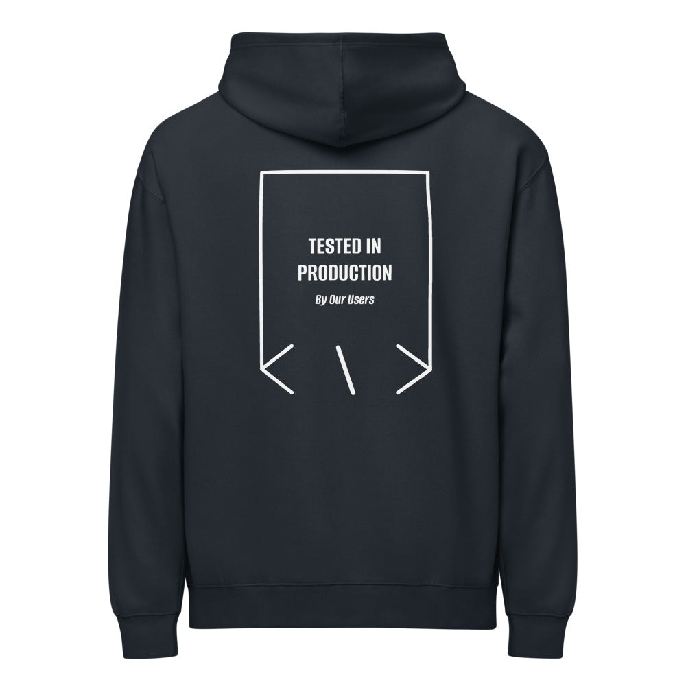 Tested In Production — Navy Blazer White back mockup