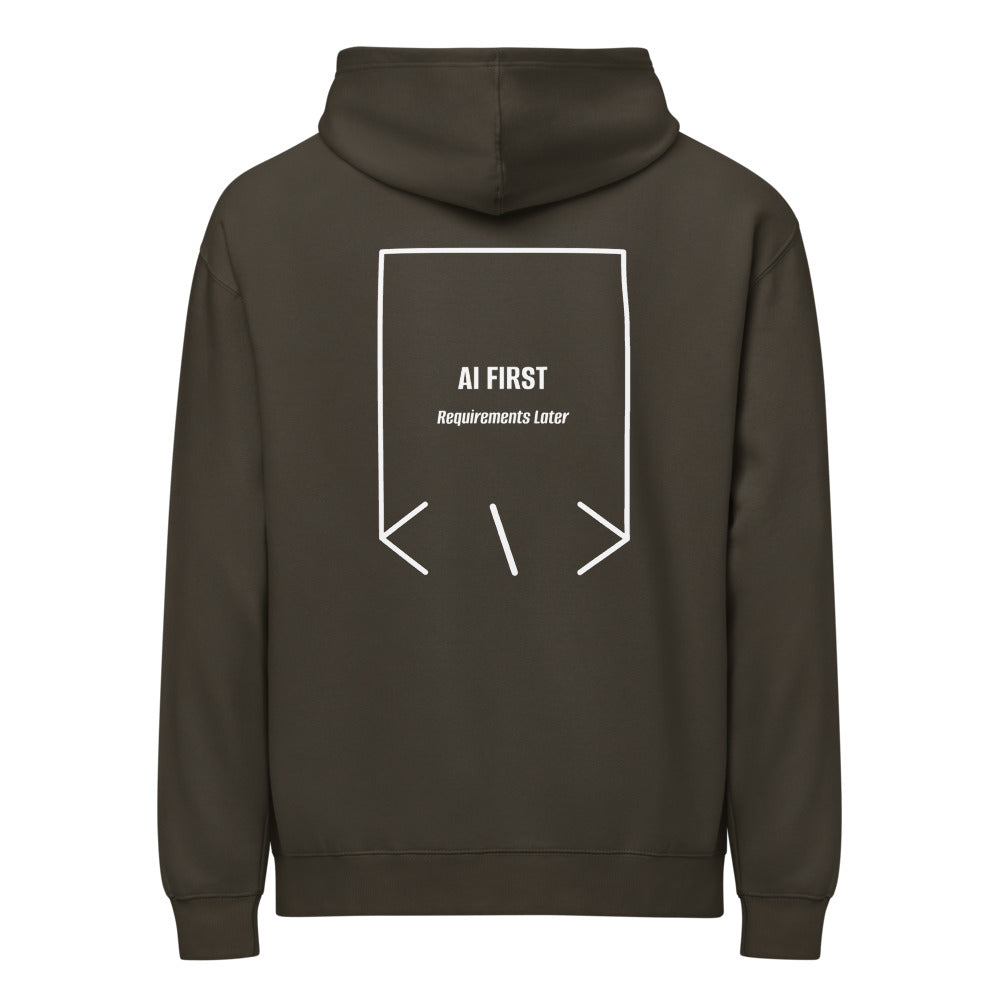 AI First — Vintage Black White back mockup