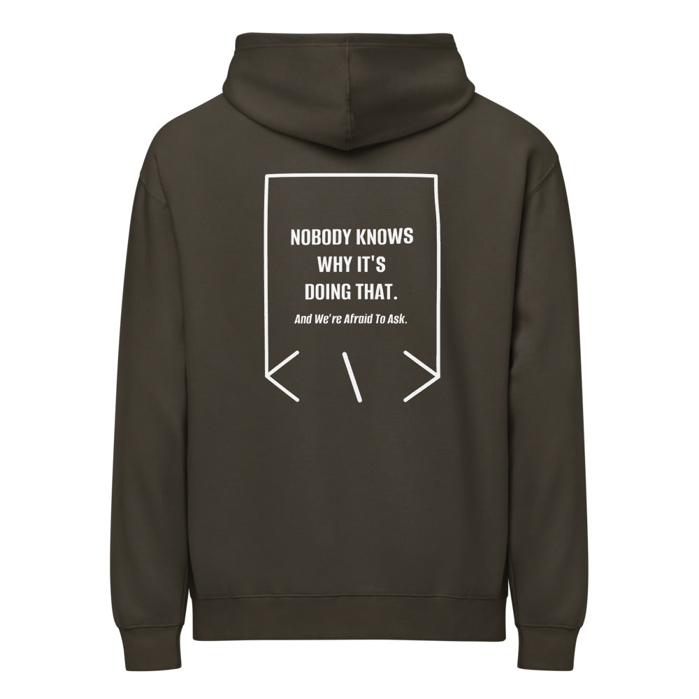 Nobody Knows Why It's Doing That. — Vintage Black White back mockup
