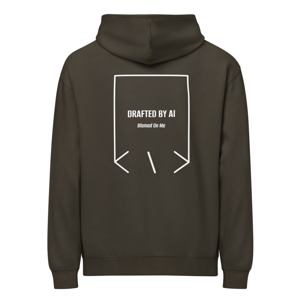 Drafted By AI — Vintage Black White back mockup