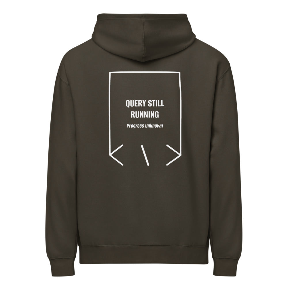 Query Still Running — Vintage Black White back mockup