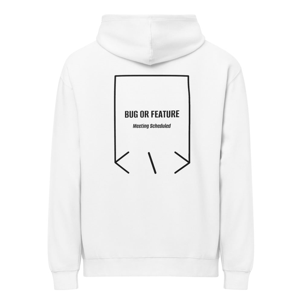 Bug Or Feature — White Black back mockup