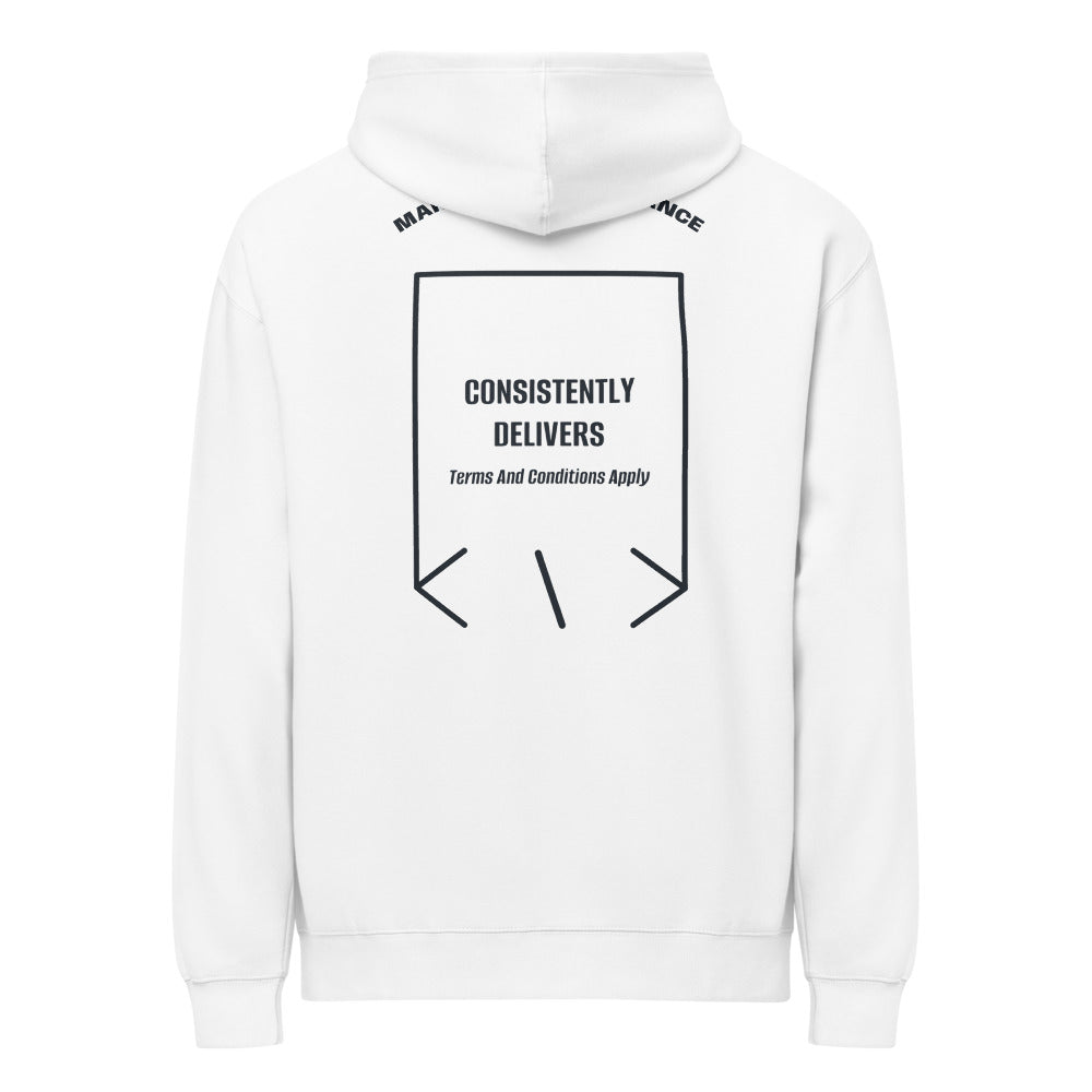 Consistently Delivers — White Navy Blazer back mockup