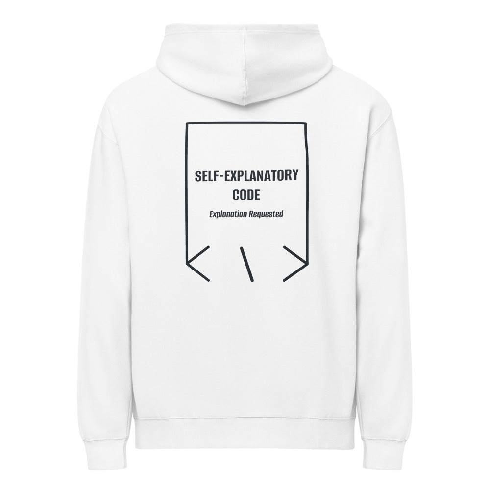 Self-Explanatory Code — White Navy Blazer back mockup