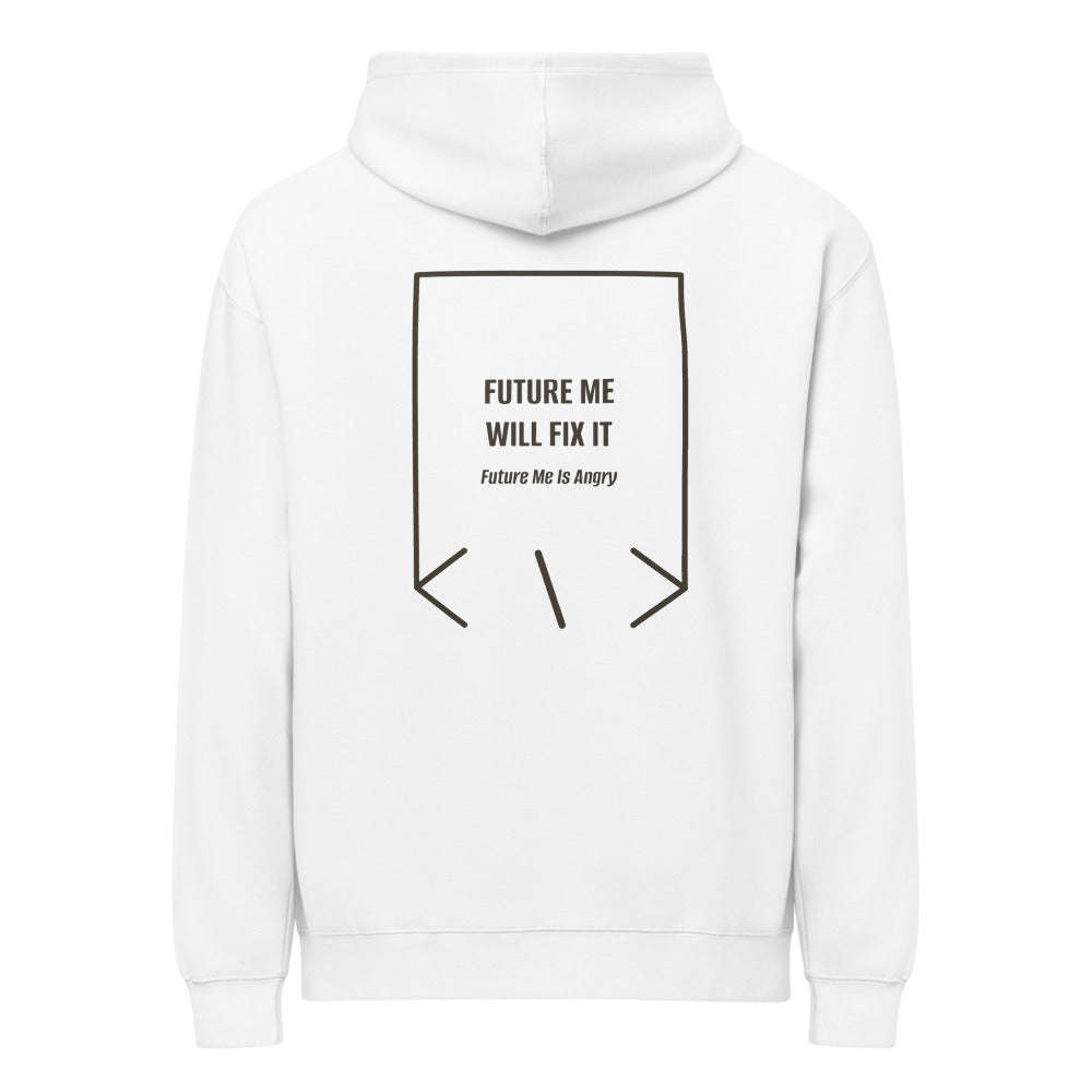 Future Me Will Fix It — White Vintage Black back mockup